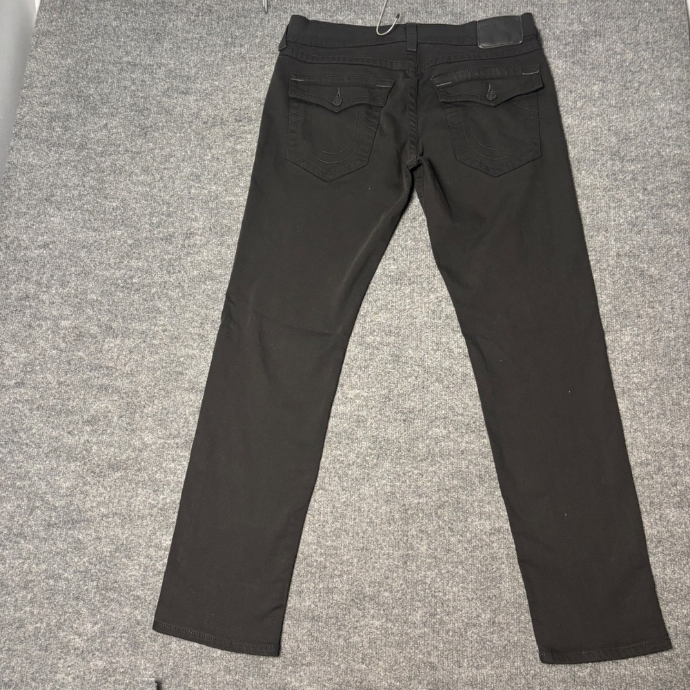 True Religion Jeans Mens 34 Black Geno Relaxed Slim Fit Stretch Denim Pants - Picture 2 of 16